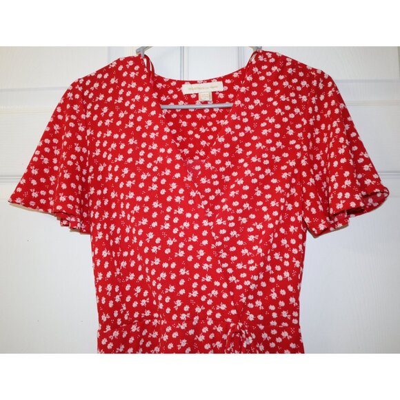 Red Floral Summer Dress - Picture 3 of 5